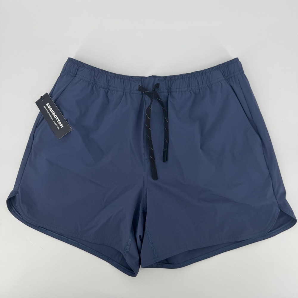 NEW Bearbottom Echo Short Lined 5.5 Blue Mens Large Athletic Running Shorts NWT
